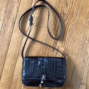 Elizabeth and James Black Cynnie Croc Crossbody Purse NWOT